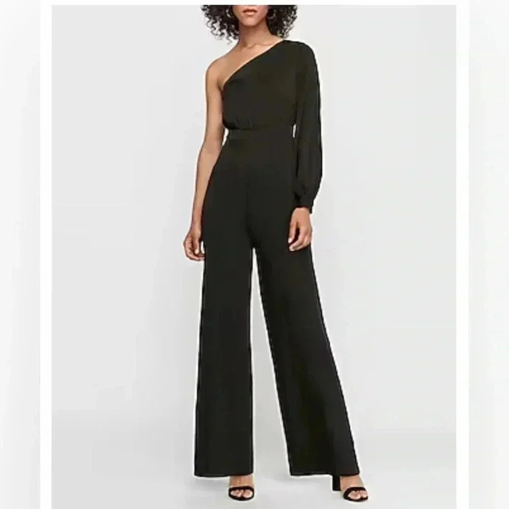 Express One-Shoulder Black Jumpsuit